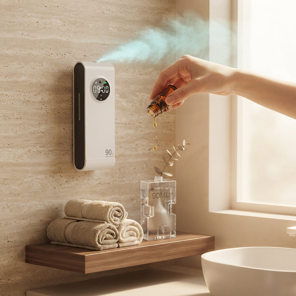 Diffuseur huile essentielle Sérénia™, détail du capteur et de l'écran