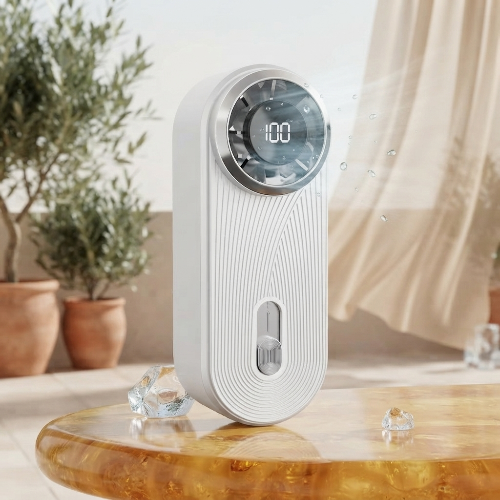 Ventilateur à main Vento effet fraîcheur, gros plan coloris Blanc