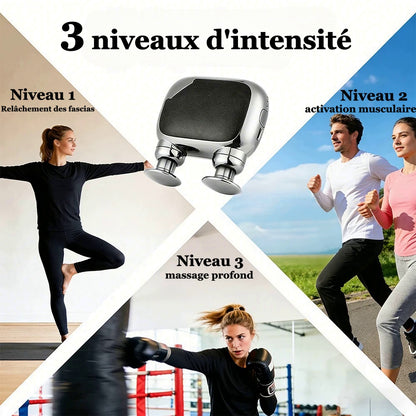 Les 3 niveaux d'intensité du pistolet de massage Myora™ pour le yoga, la boxe et la course
