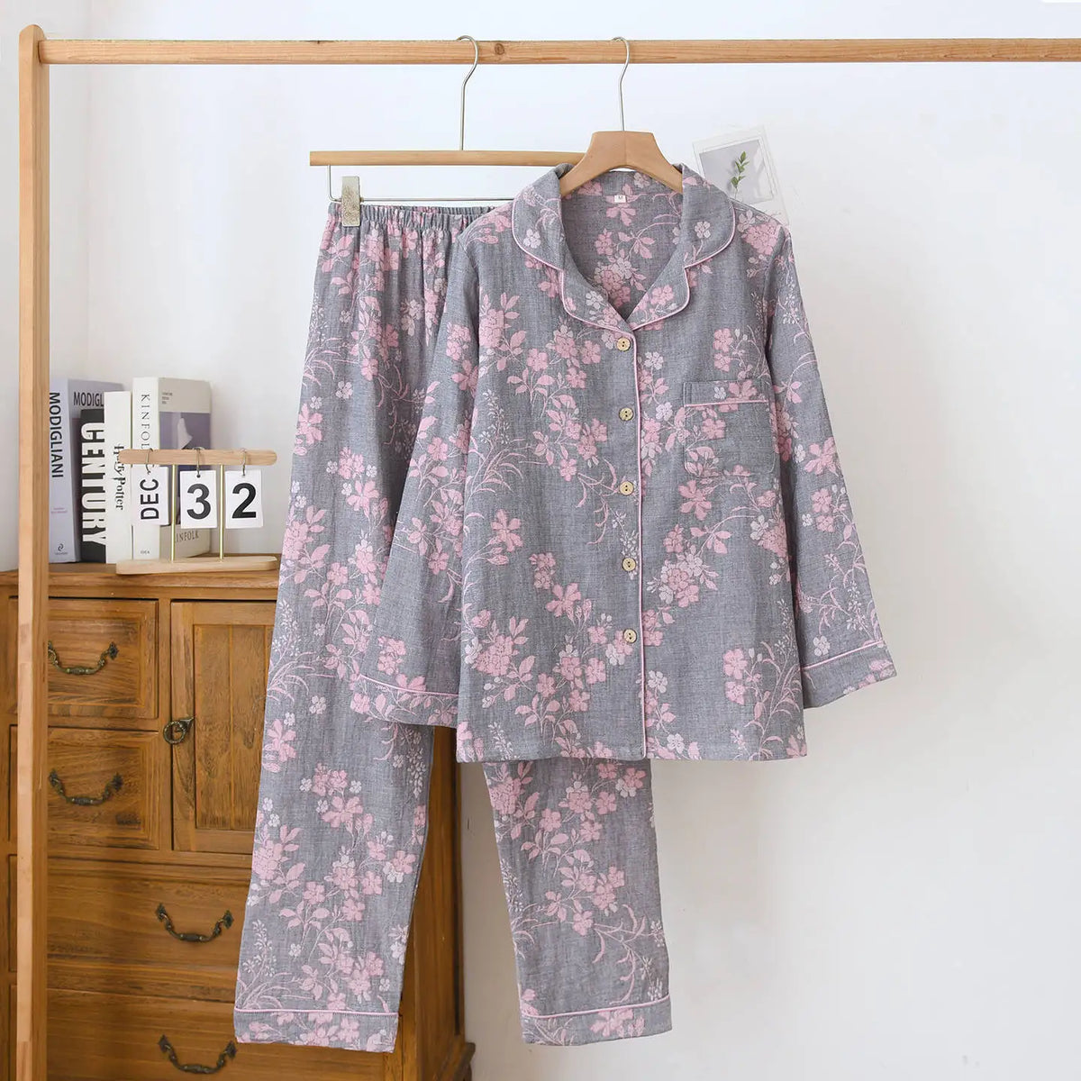 Pyjama Câline™ Automne (col chemise) gris 