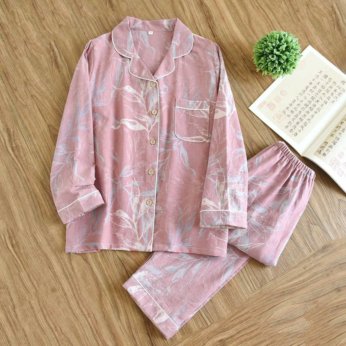 Pyjama Câline™ Automne (col chemise) rose 