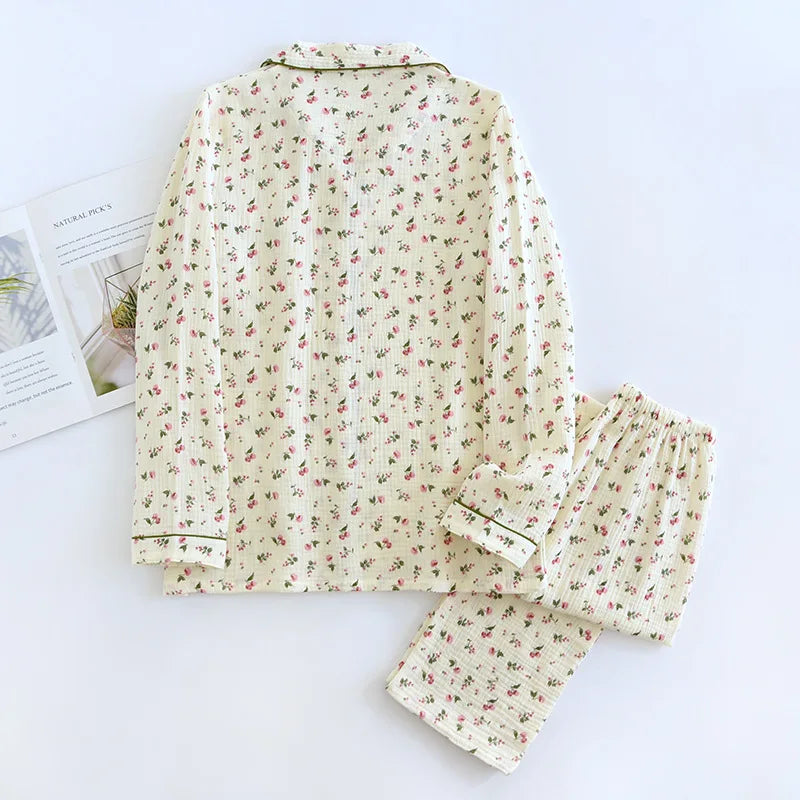 Pyjama Femme Coton Col Chemise | Câline™ Automne
