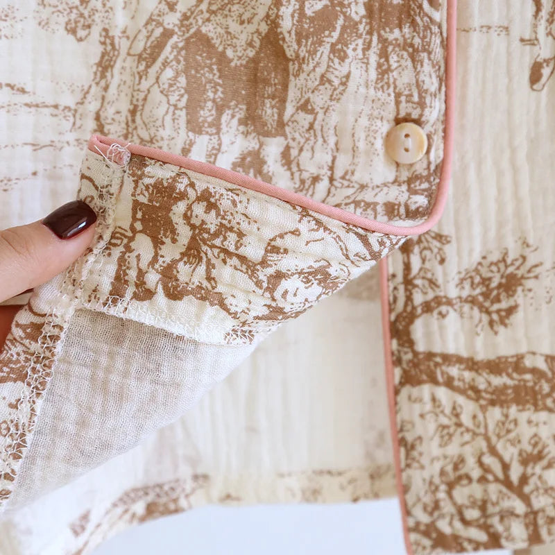 Peignoir Kimono Femme 100% Coton | Câline™ Yuki
