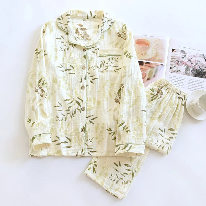 Pyjama Femme Coton Col Chemise | Câline™ Automne