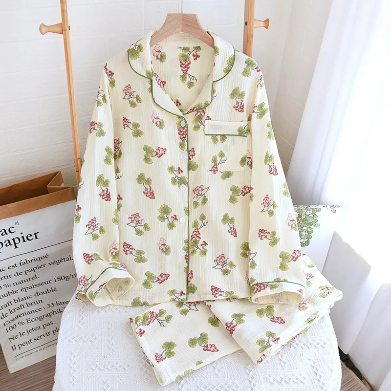 Pyjama Femme Coton Col Chemise | Câline™ Automne