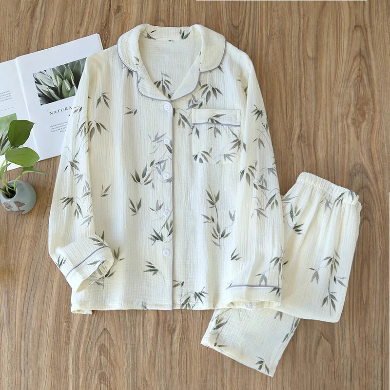 Pyjama Femme Coton Col Chemise | Câline™ Automne