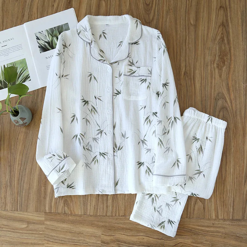 Pyjama Femme Coton Col Chemise | Câline™ Automne