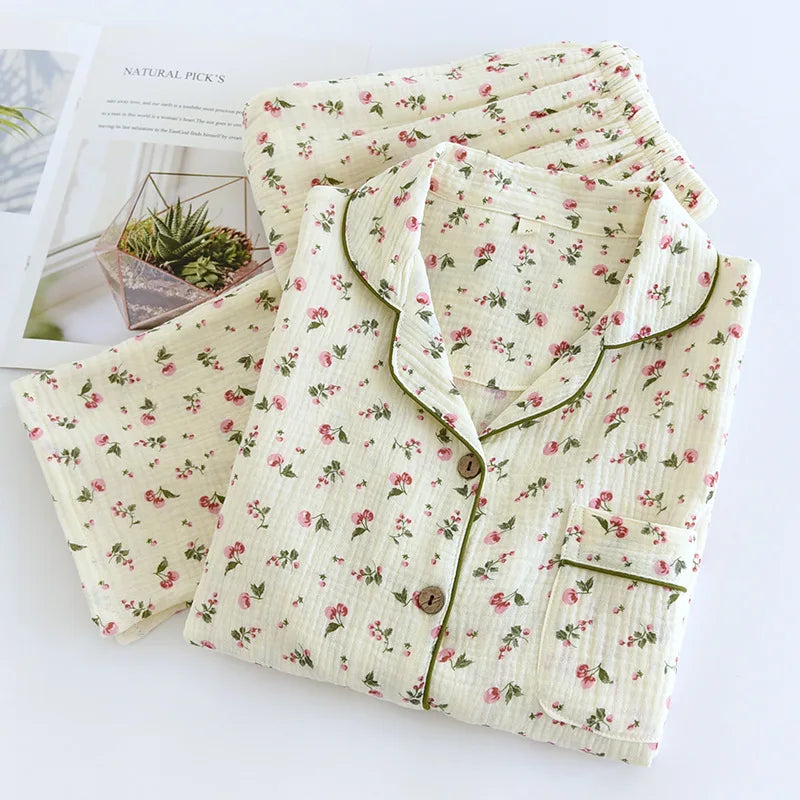 Pyjama Femme Coton Col Chemise | Câline™ Automne