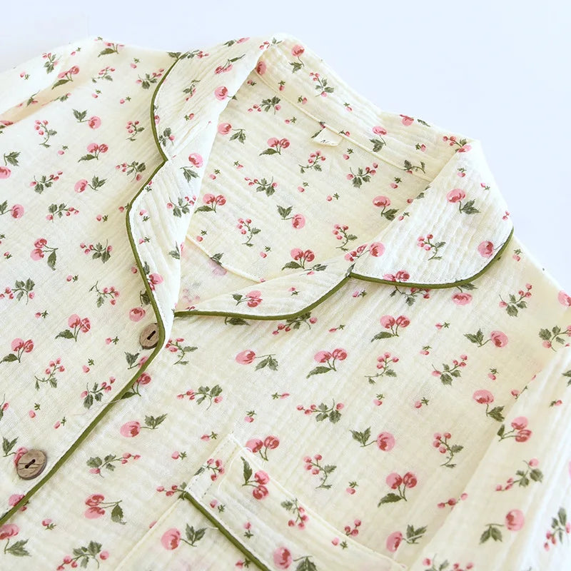 Pyjama Femme Coton Col Chemise | Câline™ Automne