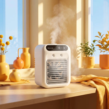 Brizo™ — Climatiseur Portable Anti-Bouffées de Chaleur | Brumisation & Réservoir 600ML