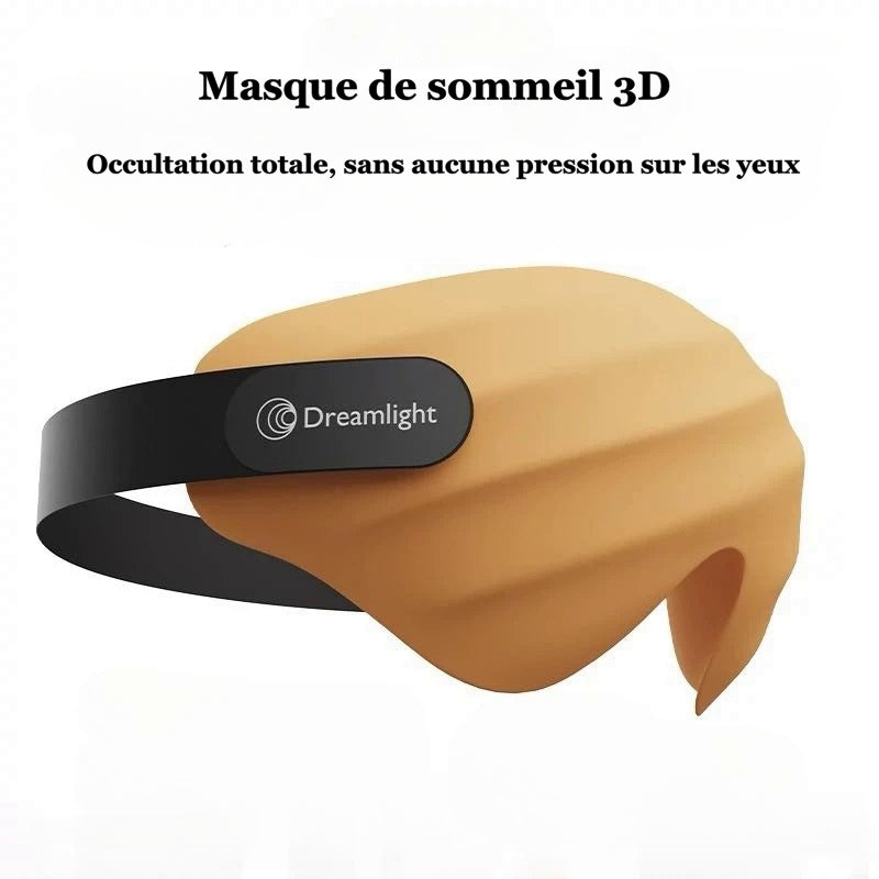 Masque de sommeil 3D occultant jaune avec sa sangle velcro latérale