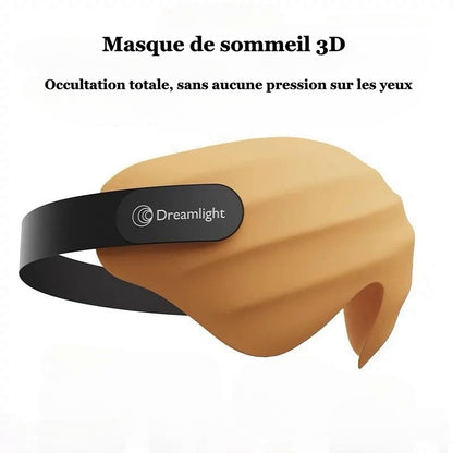 Masque de sommeil 3D occultant jaune avec sa sangle velcro latérale