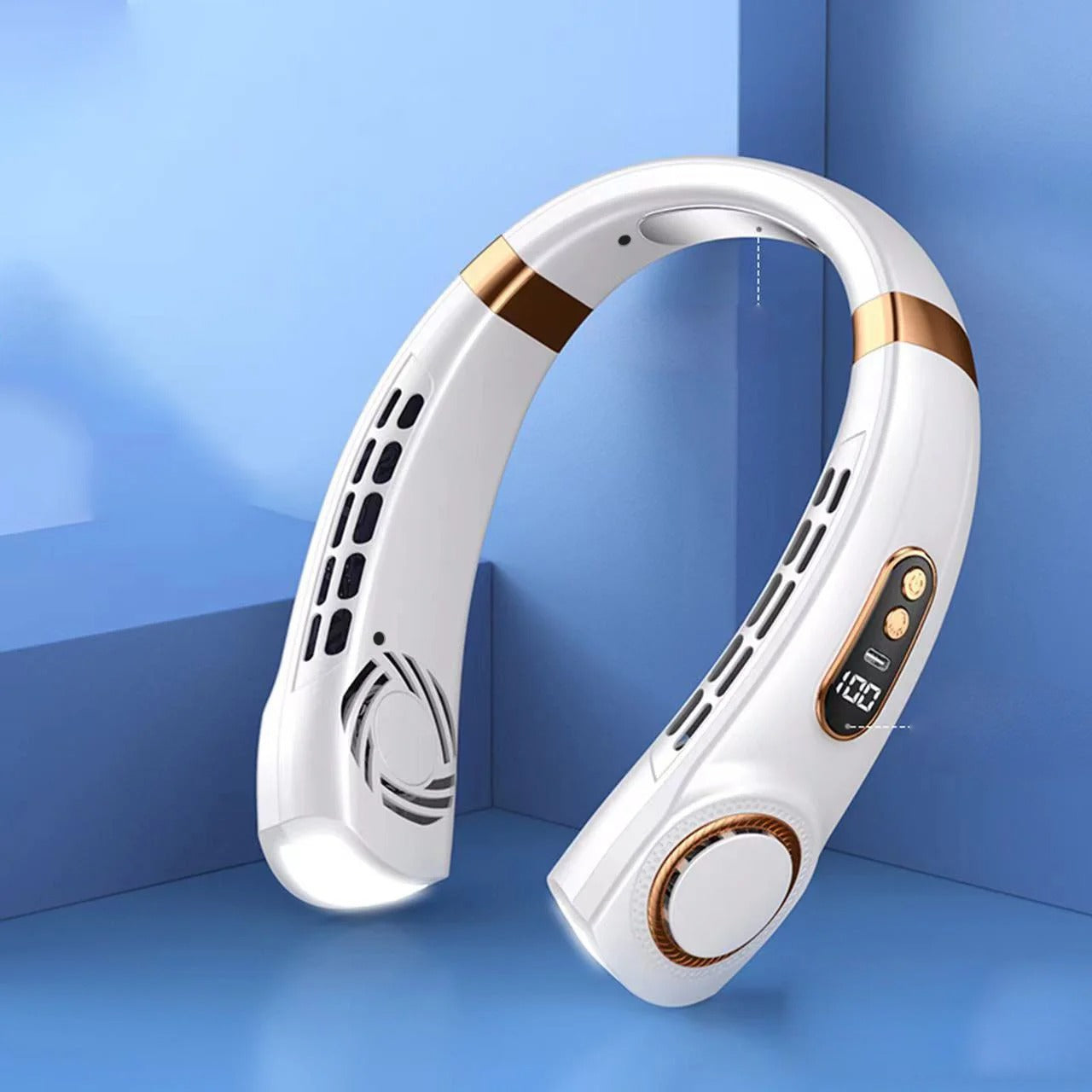 Glacio™ — Ventilateur de Cou Anti-Bouffées de Chaleur | Fraîcheur Mains-Libres & Discret